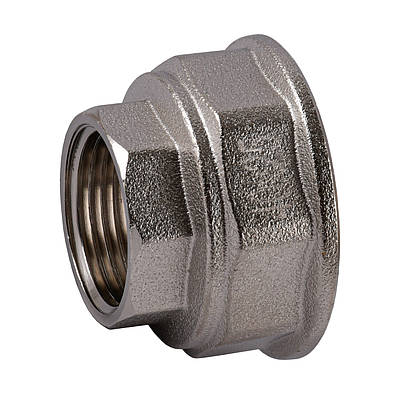 Муфта редукційна 1 1/4" ВР х 1" ВР, нікельована, різьбовий фітинг латунний