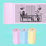 Набір кольорового термопаперу для портативного міні принтера з термодруком у рулонах 57 мм 3 шт, фото 7