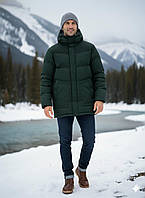 Чоловіча зимова куртка подовжена тепла з капюшоном хакі, 4XL 2022-16