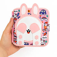 М’яка книжка-бізіборд з фетру C74034 — розвивальна книга-іграшка із зайчиком, сортер кольорів, липучки, пискавка, 20×20 см, фото 2