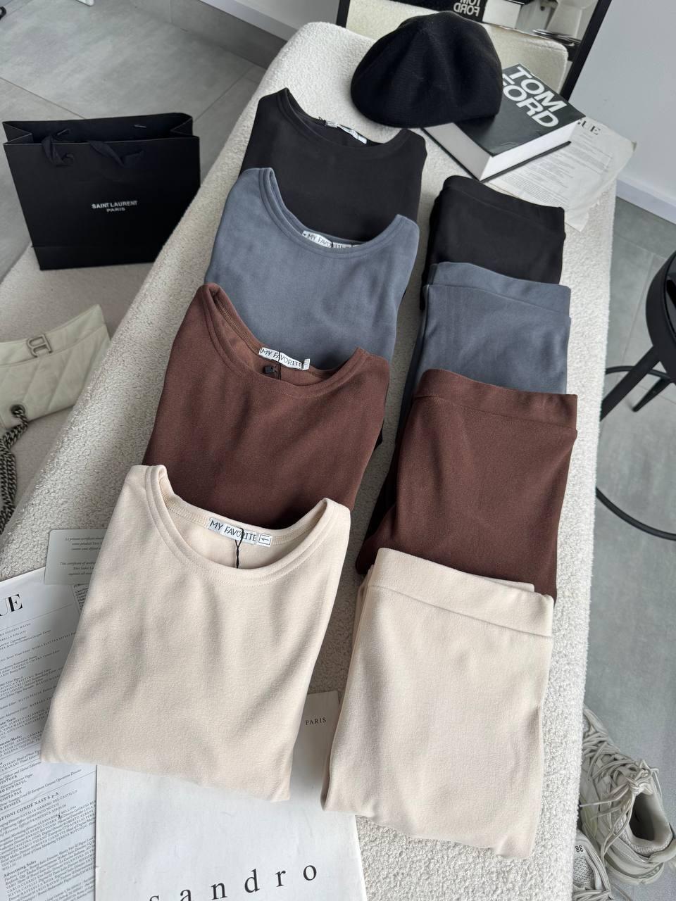 Костюм жіночий (термобілизна) Модель: 1512-389 Колір: чорний, бежевий, шоколад, графіт, фото 1