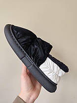 UGG Угги дутики двухцветные  ЧЕРНЫЕ с белым на черной гибкой высокой подошве, фото 5