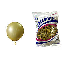 Повітряні кулі хром золото 5" TT (TONGTAI), 100 штук