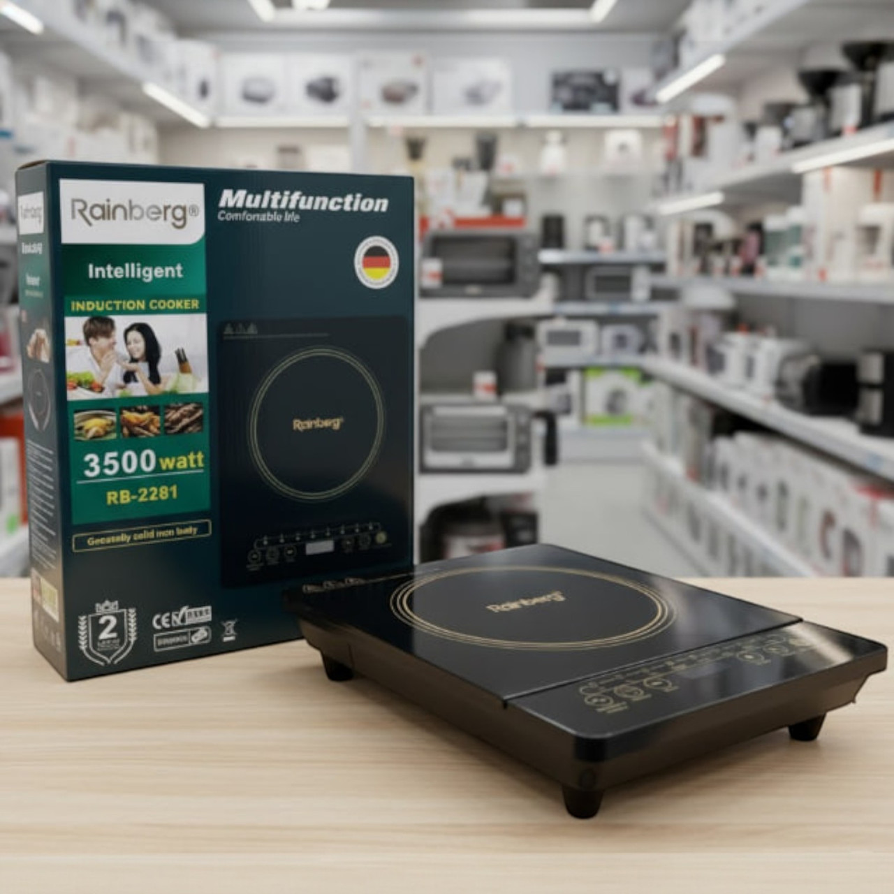 Плита кухонна індукційна 3500 Вт на одну комфорку регулюванням температури та таймер з автовимкненням сенсорне керуванння, фото 1