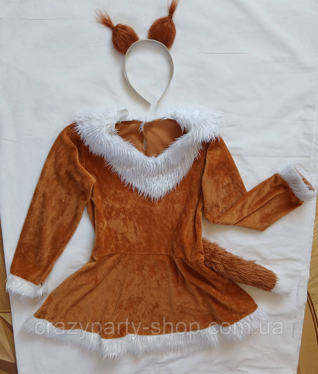 Костюм карнавальний Білочка б/в розмір 128-134 см б/в, фото 1
