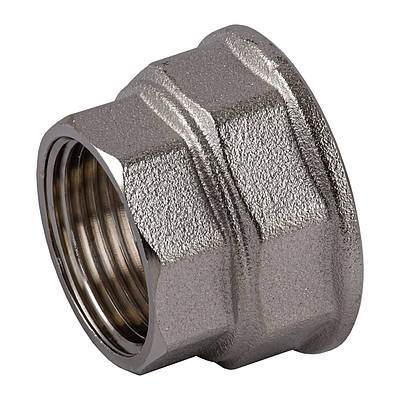 Муфта редукційна 1 1/2" ВР х 1" ВР, нікельована, різьбовий фітинг латунний