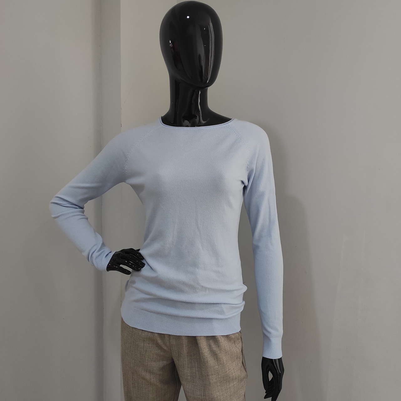 Светр жіночий джемпер віскоза однотонний тонкий 42/44 блакитний, фото 1