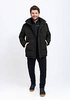 Чоловіча куртка стьобана з капюшоном Volcano J-Gilbert зимова, чорна