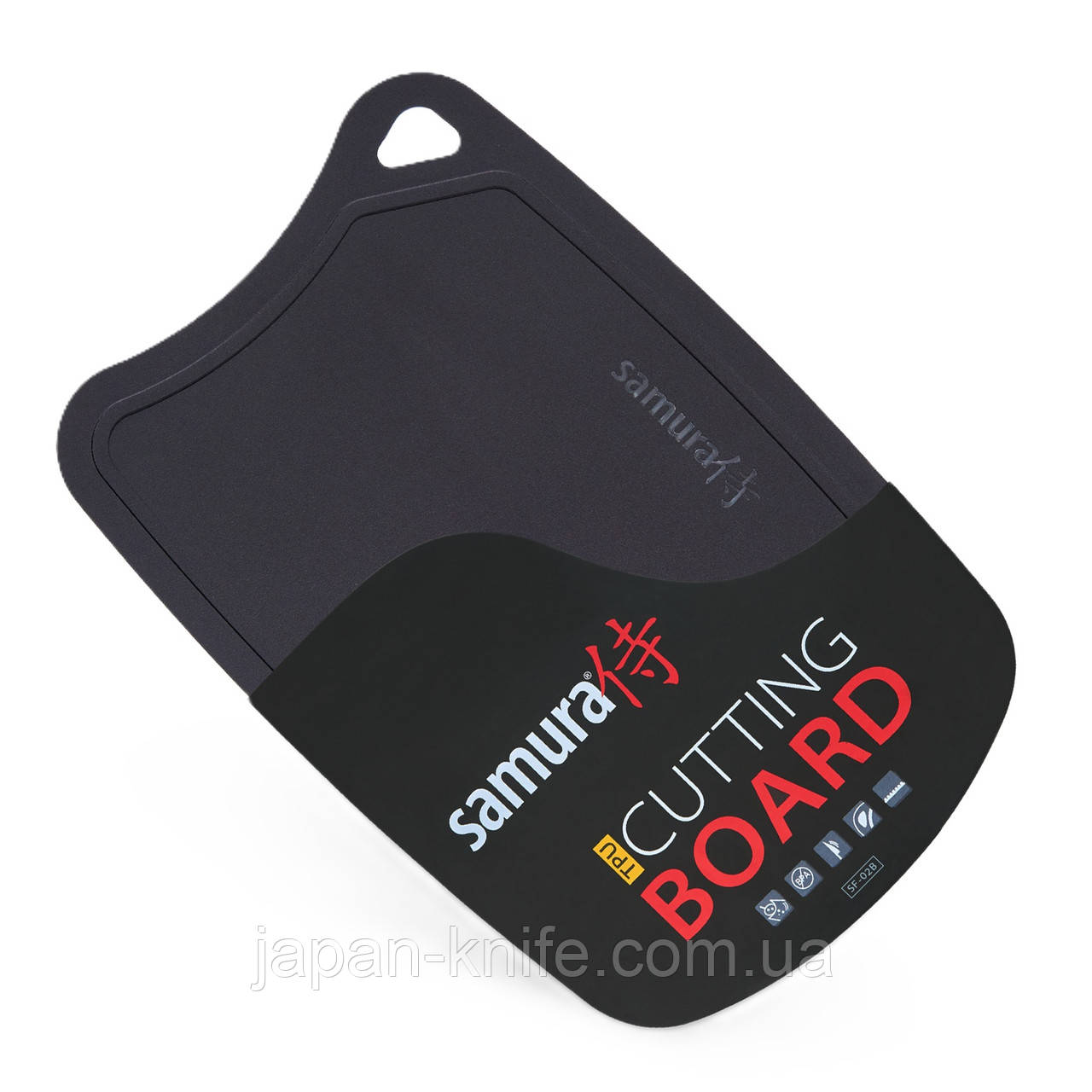 Дошка кухонна Samura Fusion SF-02R, чорна (380x250x2мм), фото 1