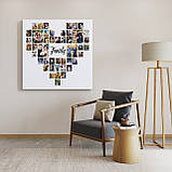 Колаж з фото на натуральному холсті "Серце Family" на 45 фото, фото 2