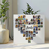 Колаж з фото на натуральному холсті "Серце Family" на 45 фото, фото 3