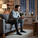 Вовняні термошкарпетки чоловічі, 41-45 р Termo Socks / Зимові шкарпетки високі / Теплі шкарпетки, фото 2