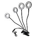 Фітолампа ультрафіолетова на 4 голови для рослин і квітів повний спектр на кліпсі гнучкий із таймером, фото 8