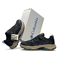 Мужские кроссовки термо Colmb BOA Gore-Tex Waterproof черно бежевые водонепроницаемая обувь коломбия боа гор текс на осень зиму