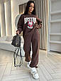 Костюм спортивний жіночий Модель: 842-060 Колір: графіт, молоко, шоколад, фото 8