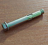 Анкер однорозпірний анкерний болт з гайкою SRTR М6/8х65 мм сталевий жовтий цинк, фото 2