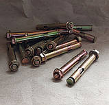 Анкер однорозпірний анкерний болт з гайкою SRTR М6/8х65 мм сталевий жовтий цинк, фото 4