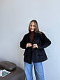 Пальто жіноче оверсайз Модель: 842-059 Колір: чорний, фото 5