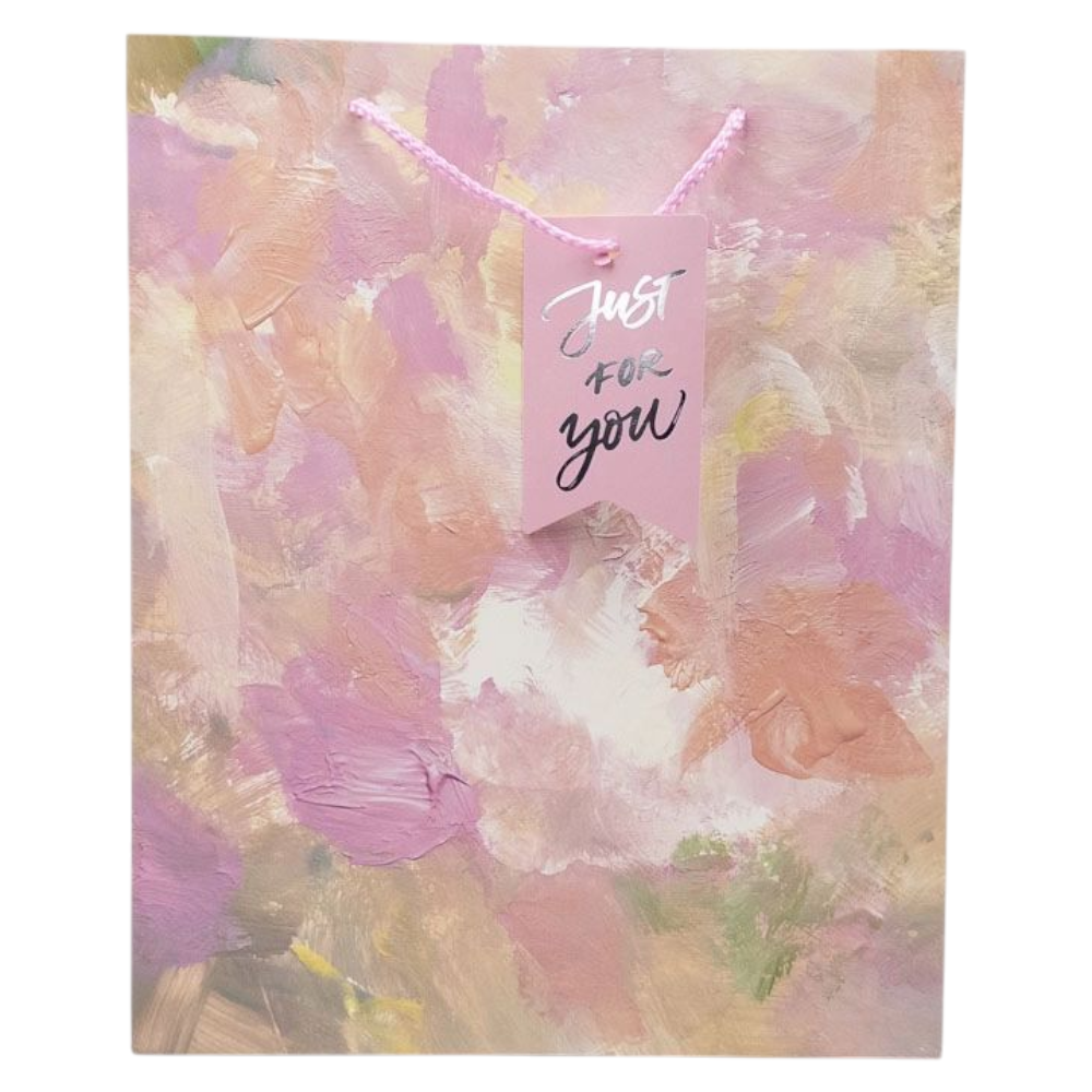 Пакет подарунковий паперовий "Just for you" (M/18*23*10 см) в асорт., пакет середній розмір, упаковка для подарунків