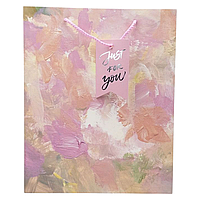 Пакет подарунковий паперовий "Just for you" (M/18*23*10 см) в асорт., пакет середній розмір, упаковка для подарунків