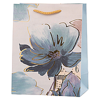 Пакет подарунковий паперовий "Квіти" (М/18*23*10 см) в асорт., пакет для сувенірів× упаковка квіти, паперовий пакет