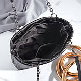 Жіноча сумка тоут на плече з екошкіри чорна стьобана велика для документів, фото 3