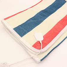 Електропростирадло покривало WarmToo 60х135см електричне простирадло, різнокольорові смуги, фото 5