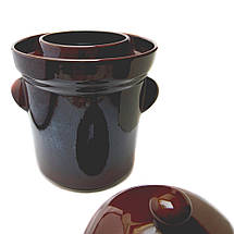 Горщик герметичний керамічний 5 л Brown, фото 4