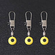 Карабіни з вертлюгами і намистинками для ковзних поплавців і монтажів in-line 30мм 5шт, фото 4