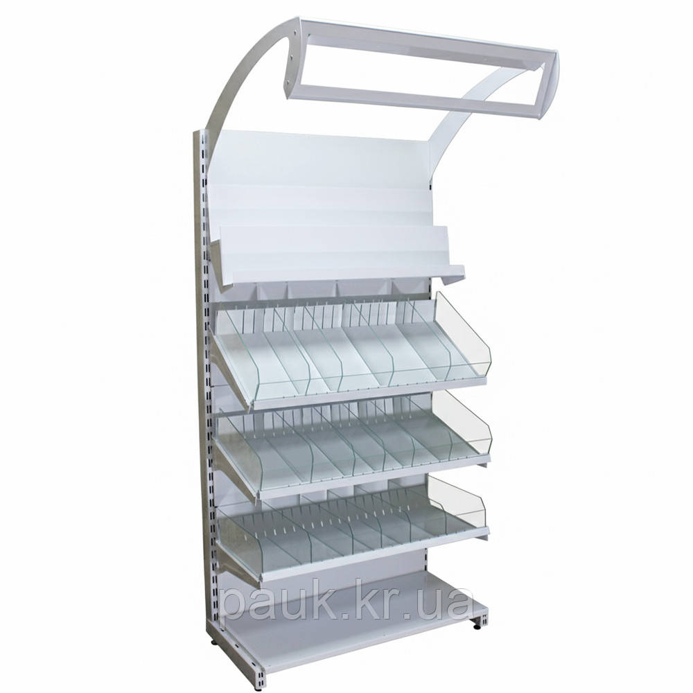 Стелаж для кондитерських виробів 1900*950 мм ТИП 3, стелаж приставний торговий Рістел, металевий кондитерський стелаж, фото 1