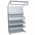 Кондитерський стелаж торговий 1900*1200 мм ТИП 3, стелаж приставний, стелаж для кондитерки, стелаж для спецій, стелаж з секціями, фото 4