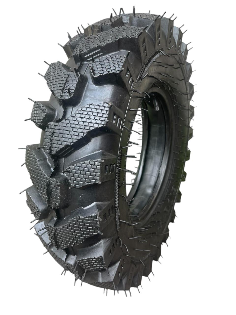 Шина з камерою 6.00-12 (12PR) на мотоблок, мінітрактор, Max.Load 405 кг, 48 шипів