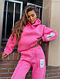 Костюм жіночий з тринитки пенье на флісі Модель: 842-006 Колір: барбі, фото 6