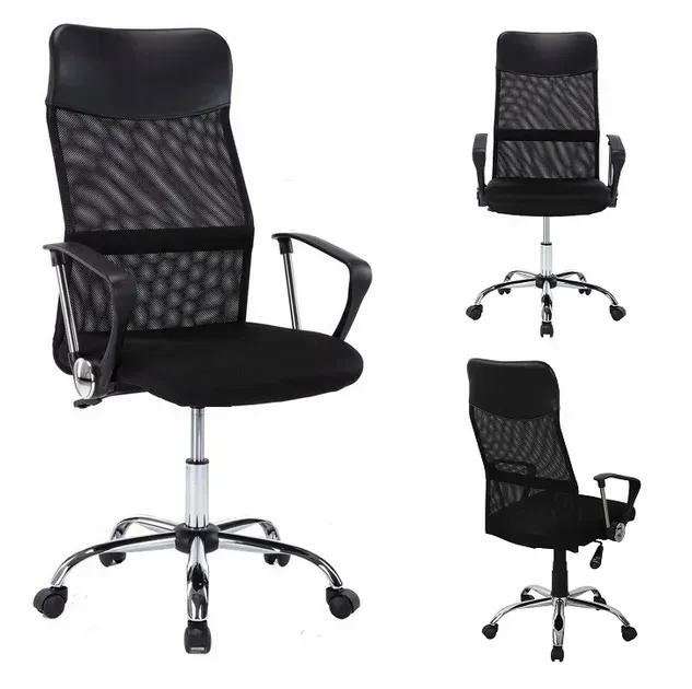 Офісне крісло Primaveo для дому та офісу із еко-шкіри та сітки комп'ютерне обертове із механізмом гойдання для роботи та навчання