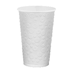 Паперовий стакан Bubles 450 мл двошаровий білий (30 шт / 20 рукавів у ящику)