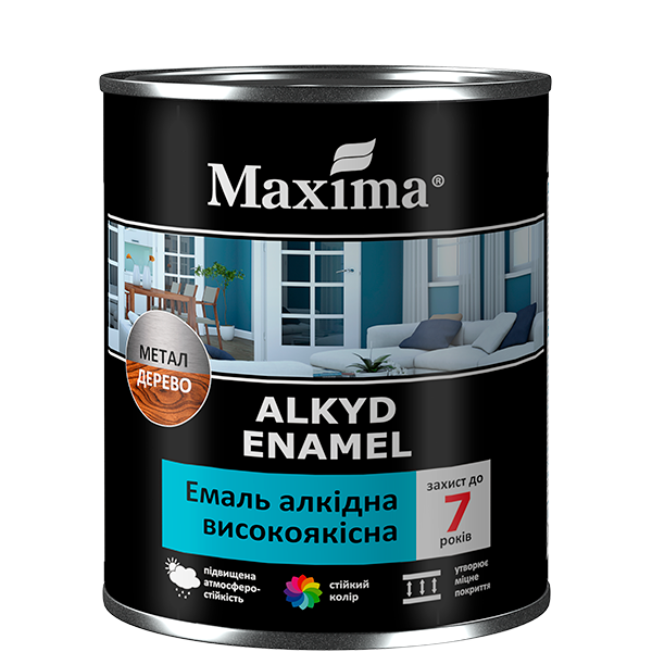 Емаль алкідна високоякісна Maxima чорний матовий 2.3 кг