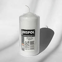 Свічка циліндр біла Bispol УПАКОВКА 8шт (20 годин 10*5см)