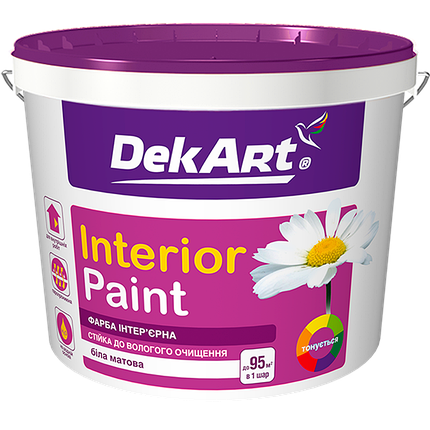 Фарба інтер'єрна "Interior Paint" DekArt білий (база А) 20 кг, фото 1
