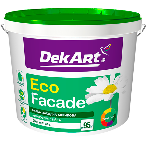 Фарба фасадна "Facade Paint" DekArt білий (база А) 4 кг