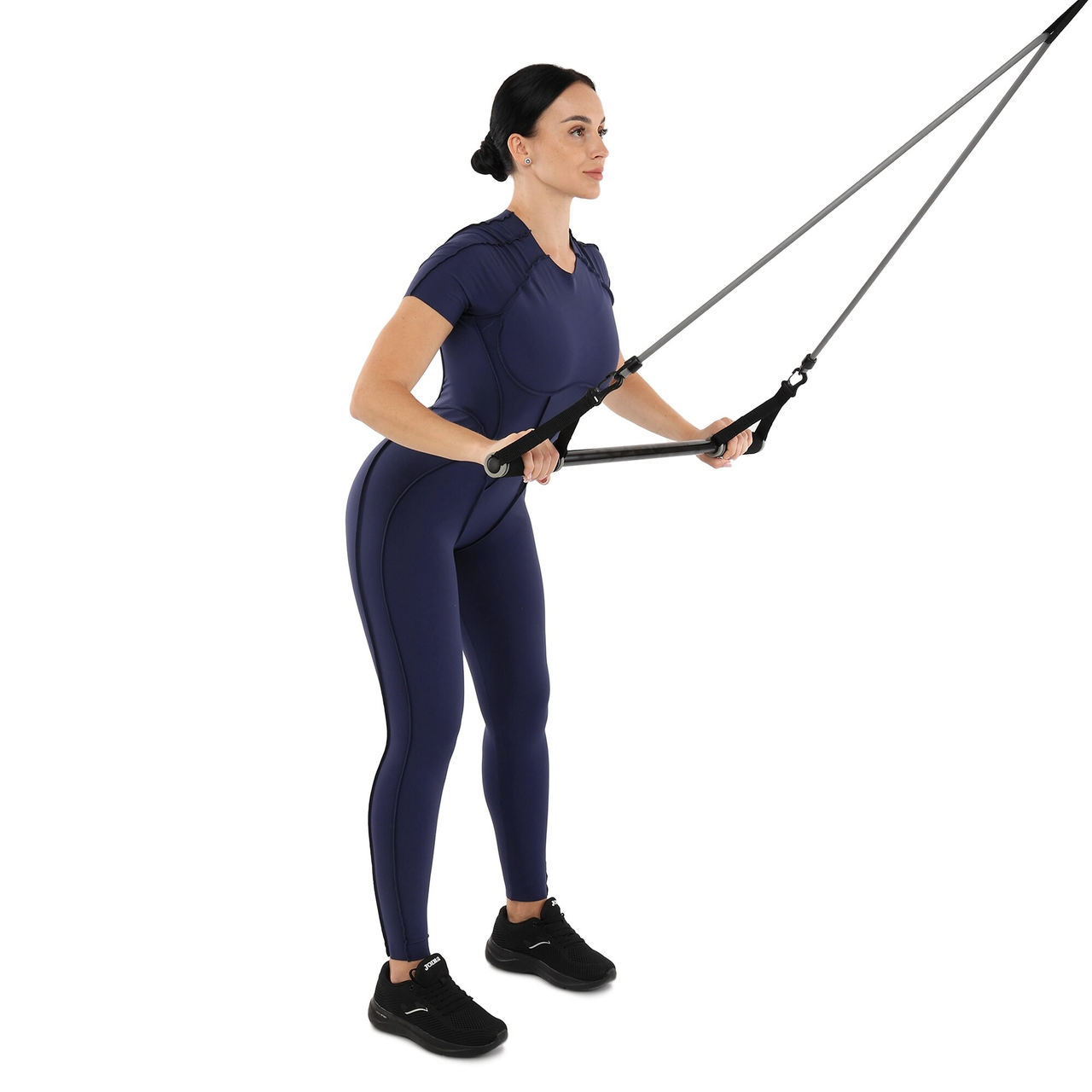 Гімнастична палиця з еспандерами і кріпленням на двері DOOR GYM SET PRO-SUPRA FI-501A Чорно-сіра, фото 1