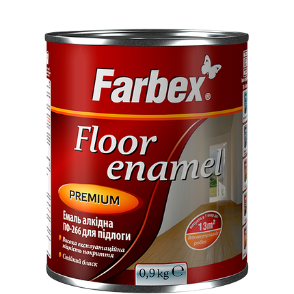 Емаль алкідна ПФ-266 Farbex сірий 2.8 кг, фото 1