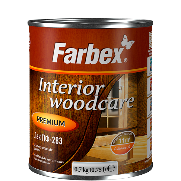 Лак ПФ-283 Farbex безкольоровий глянцевий 0.75 л