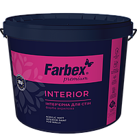 Фарба інтер'єрна високоякісна ВДА "Interior" Farbex база TR 1.2 кг