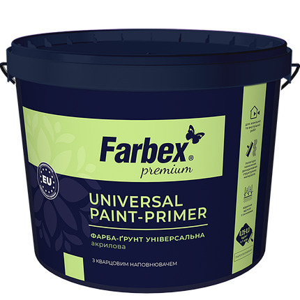 Фарба-ґрунт універсальна Farbex білий (база А) 4.2 кг, фото 1