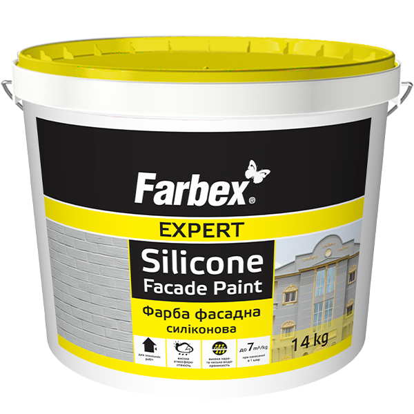 Фарба фасадна силіконова Farbex білий (база А) 14 кг