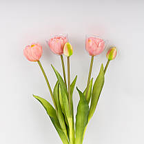 Букет Тюльпанів 5 бутонів 4*39 см, колір — рожевий, латекс (9259-102), фото 4