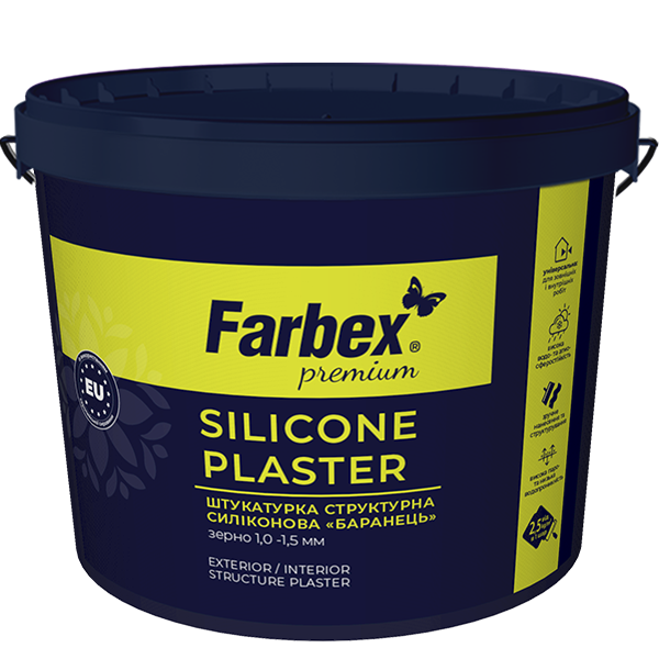 Штукатурка структурна силіконова "Баранець" Farbex білий (база А) 25 кг