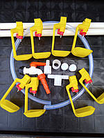 Комплект ніпельних поілок НОВИЧОК 50 8 поілок на 50 курей, перепелів, індичок КНП50