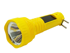 Ліхтарик ручний акумуляторний з вилкою 220В і сонячною батареєю SOLAR FLASHLIGHT (SJ-186) ☼ + 220В, LED 0.8W / 100 Лм
