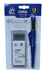 Олівець механічний T-Nova 2.8мм + комплект змінних стрижнів (10шт)